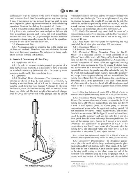 ASTM C110 03 Standard Test Methods For Physical Testing Of Quicklime