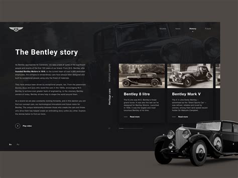 History. BENTLEY. 100 EXTRAORDINARY YEARS by Natallia Melekhavets on Dribbble