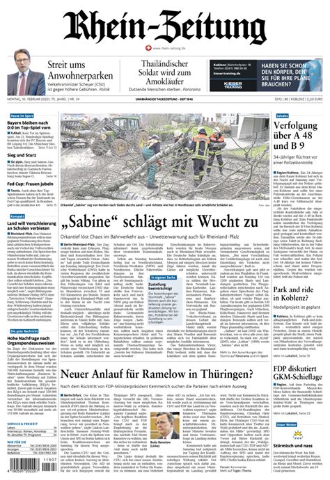 Rhein Zeitung Koblenz Region Vom Montag Rhein Zeitung