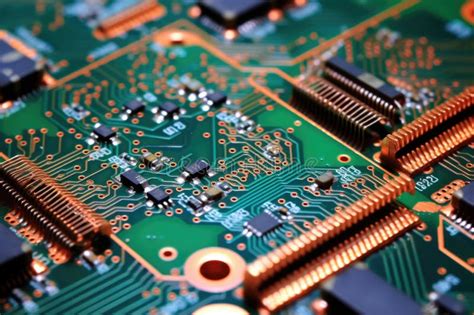 Close Up of Circuit Board with Microchips and Capacitors Stock Image ...