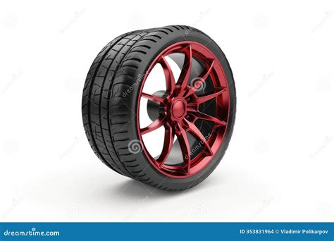 bright red wheel isolated   clean white background perfect