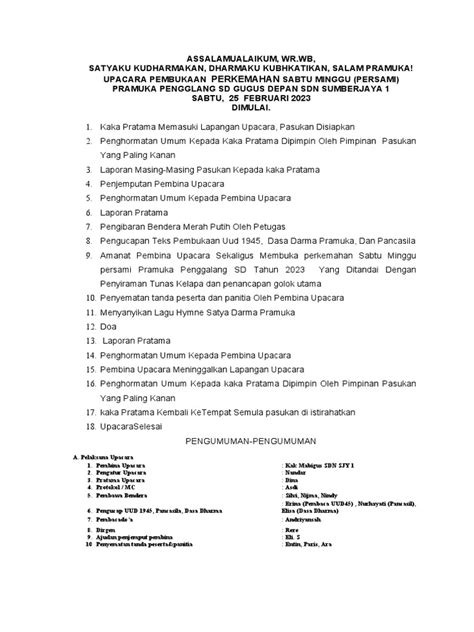 Teks Upacara Pembukaan And Penutupan Pdf