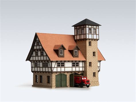 Archistories Fire Station Kallental Z Scale Hobo