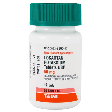 Losartan Potassium 50 Mg Tabs 30 By Teva Pharma