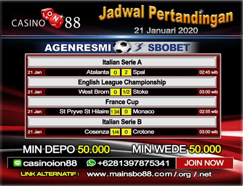 Jadwal Pertandingan Sepak Bola 21 Januari 2020 ~ IONCASINO88