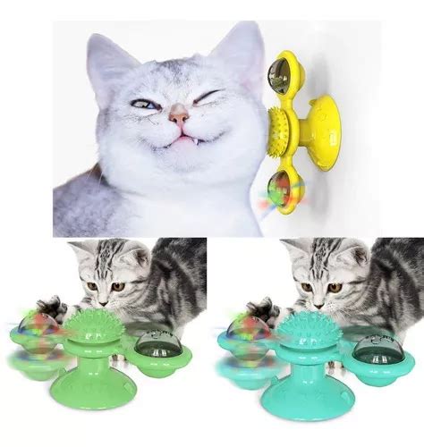 Brinquedo Interativo Moinho Giratório P Gato Bola Luz Catnip MercadoLivre