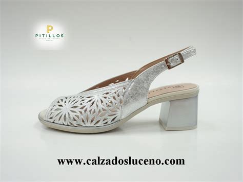 Pitillos Sandalia Tac N Mujer Plata Calzados Luce O