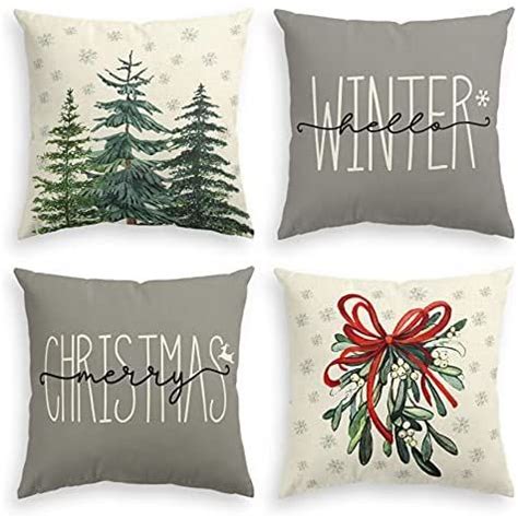 Avoin Colorlife Merry Christmas Tree Hello Winter Throw Pillow Covers