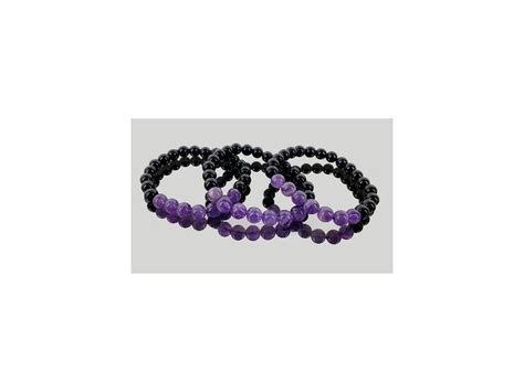 Comprar Pulsera Amatista Con Obsidiana Negra Online