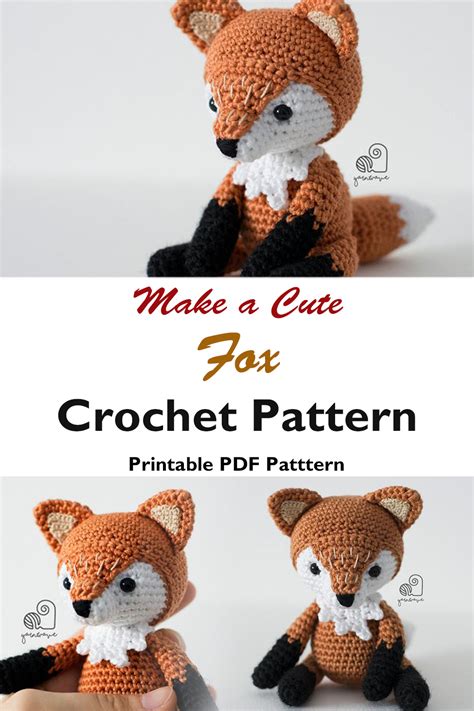 Fox Crochet Patterns Cute Toys A More Crafty Life Crocheted Fox