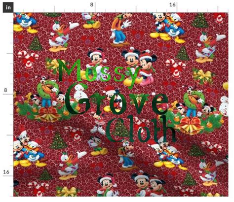 Christmas Mickey and Friends Cotton Spandex | Mossy Grove Cloth