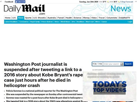 Felicia Sonmez Update Washington Post Journalist Is Suspended After Tweeting A Link To A 2016