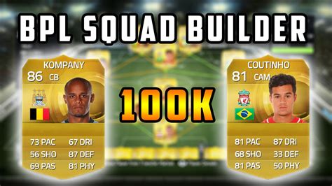 FIFA 15 100K BPL SQUAD BUILDER FIFA15 Ultimate Team YouTube