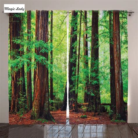 Woodland Decor Collection Redwood Trees Northwest Rain Forest Tropical