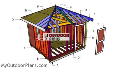 12x12 Hip Roof Shed Plans | MyOutdoorPlans