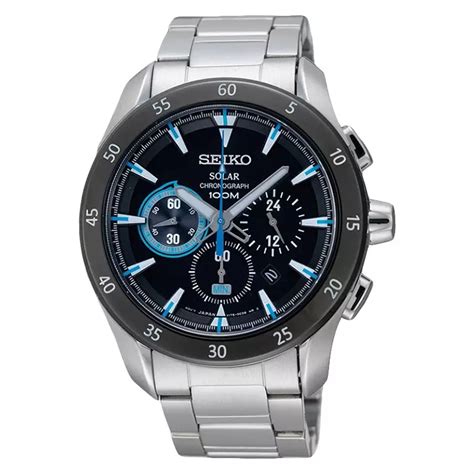 Jual Seiko Jam Tangan Pria Seiko Solar Ssc P Chronograph Black Dial