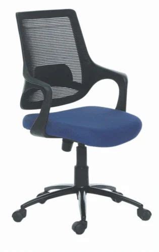 High Back Workstation Chair CS 1030 Fixed Arm Black And Blue At Rs