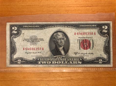 Mavin 1953 2 Two Us Dollar Red Seal Jefferson Note Bill United