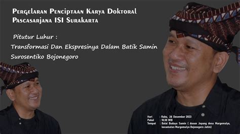 Live Pitutur Luhur Transformasi Dan Ekspresinya Dalam Batik Samin