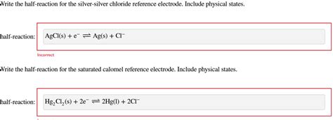 Solved Write the half-reaction for the silver-silver | Chegg.com