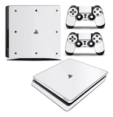 Skin Ps Slim Adesivo Pel Cula Playstation Brilho Branco