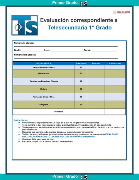 Exámenes 1 de Telesecundaria 2do Trimestre del Nuevo Modelo Educativo