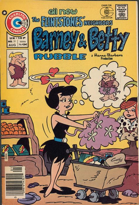 Barney And Betty Rubble 21 Charlton Comics Flintstones 1976 Fn Comic