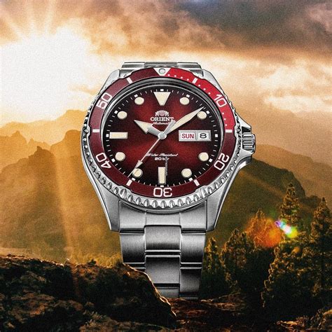 Orient Kamasu Ra Aa R Automatic Divers Men S Watch Red Dial For