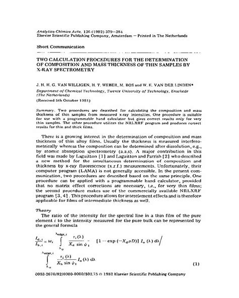 PDF Two Calculation Procedures For The Determination Of Composition