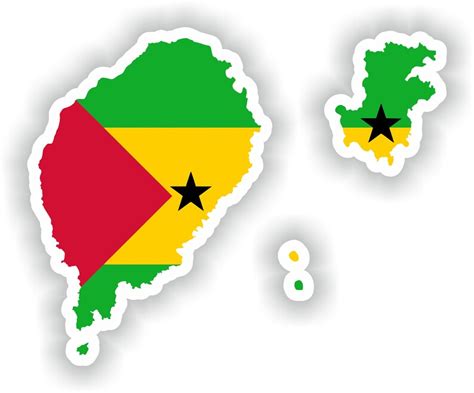 Sao Tome And Principe Map Sticker Flag For Laptop Book Fridge Etsy