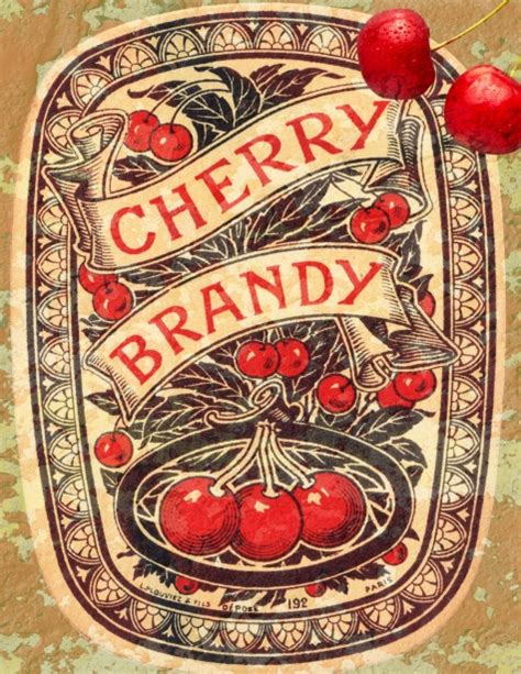 Vintage Cherry Brandy Label Free Stock Photo Public Domain Pictures