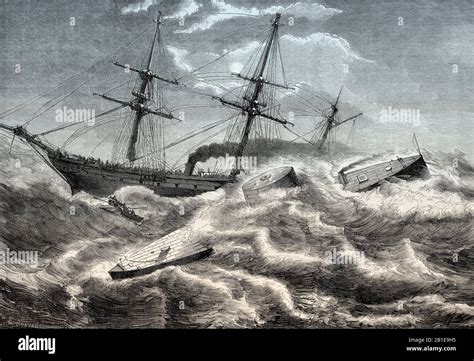 Sinking Of The Ironclad Warship Uss Monitor Battle Of Hampton Roads