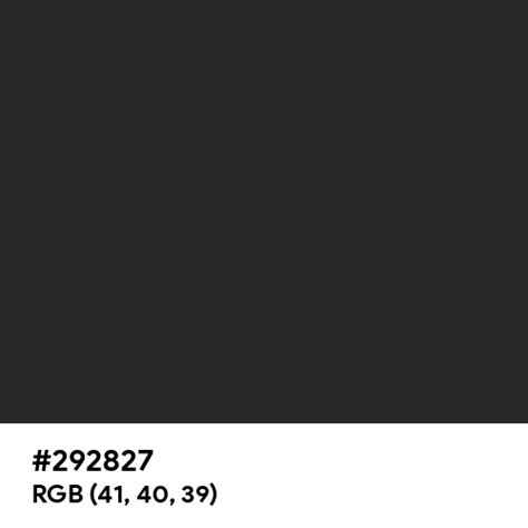 Old Black Color Hex Code Is 292827