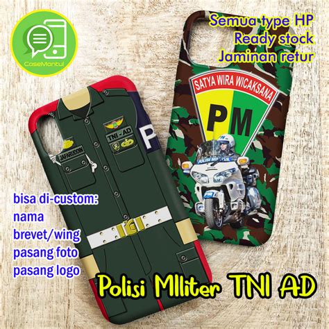 Jual Casing Hp Loreng Tni Custom Design Polisi Militer TNI AD Angkatan