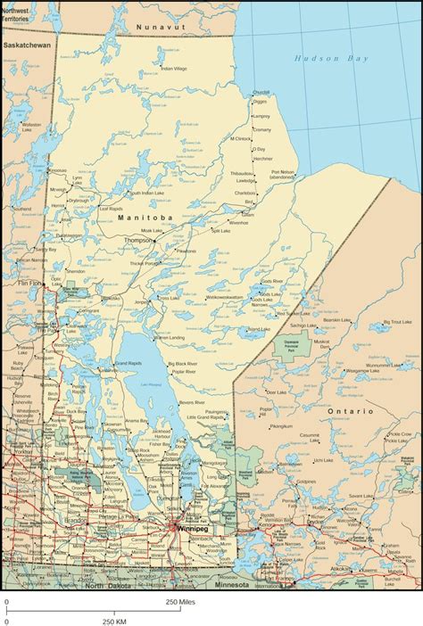 Manitoba Map Detailed Map Of Manitoba Canada