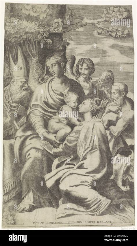 Marie Avec L Enfant Christ Et Les Saints Giulio Bonasone D Apr S