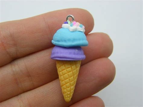 Ice Cream Cone Charms Polymer Clay Fd Charms Pendants And Findings