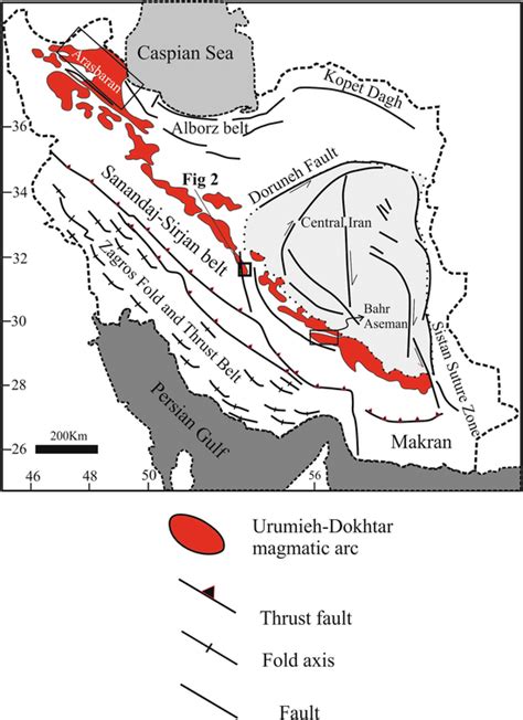 Simplified Geological Map Of Iran Modified After Stocklin