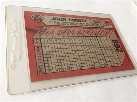 1989 Bowman JOHN SMOLTZ 266 Atlanta Braves Card VERY COOL Pitcher EBay