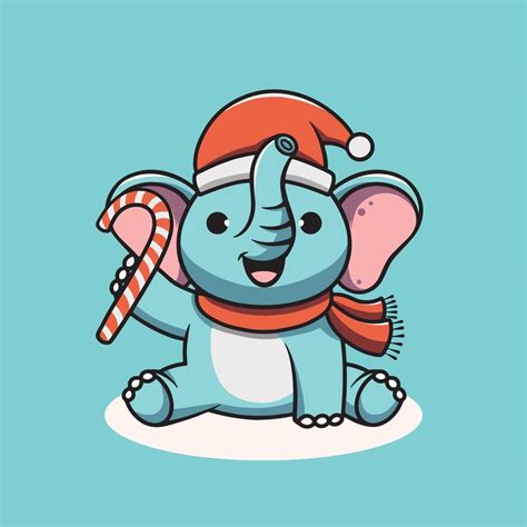 cute christmas elephant 16029448 Vector Art at Vecteezy