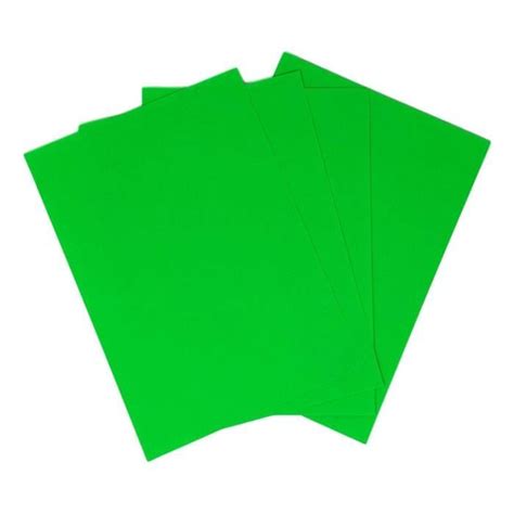 5 Feuille papier adhésive VERT FLUO A4 210 x 297 mm pour imprimante