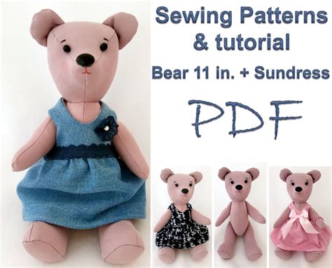 Teddy Bear Pattern And Clothes Sewing Tutorial Pdf Rag Doll And Etsy