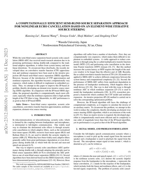 Pdf A Computationally Efficient Semi Blind Source Separation Approach