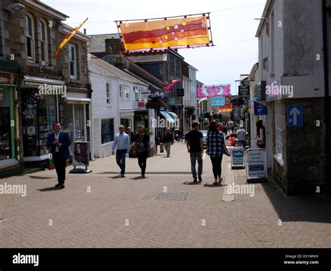 Penzance Town Centre Street Cornwall Uk Stock Photo Royalty Free