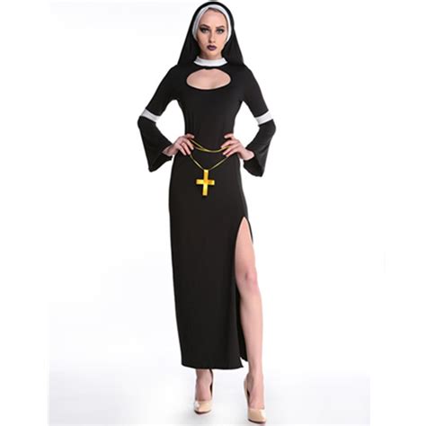 Jual Preorder Adult Women Sexy Halloween Nun Costume Female Black