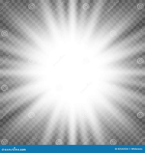 White Glowing Light Burst Explosion On Transparent Background Bright