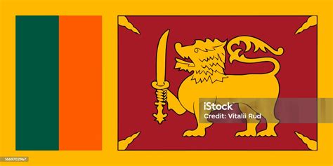 Flag Of Ceylon Stock Illustration - Download Image Now - Asia, Concepts ...