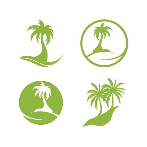 Plantilla De Logotipo De Verano De Palmera Vector Premium