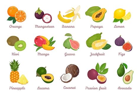 Ilustração De Desenhos Animados De Frutas Vetor Premium