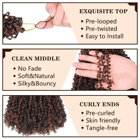 Snapklik.com : 8 Pcs 8 Inch Pre Looped Yanky Twists Braiding Hair